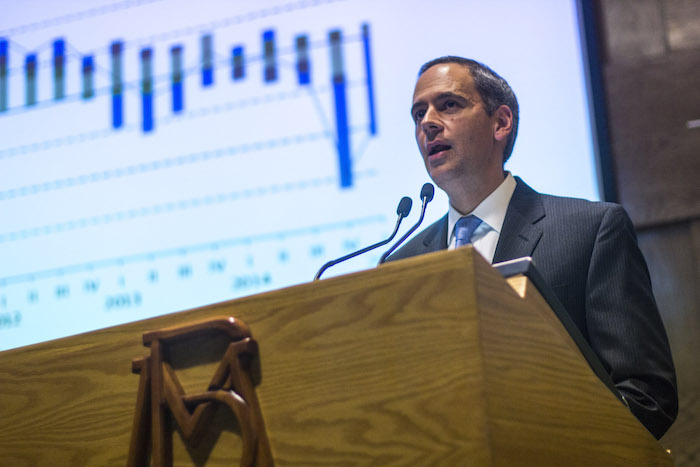 Alberto Torres director General de investigación económica del Banco de México durante la presentación de informe Foto: Cuartoscuro