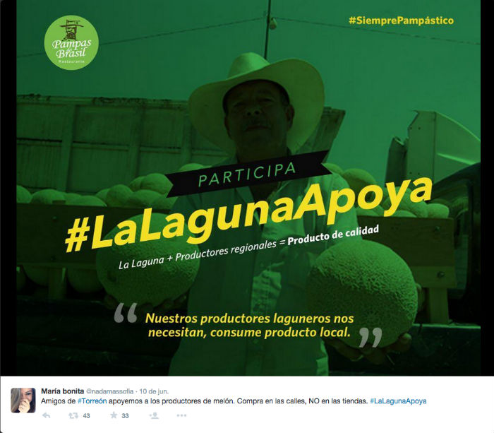 Diversos hashtags se utilizaron para apoyar a los campesinos. Foto: Twitter.