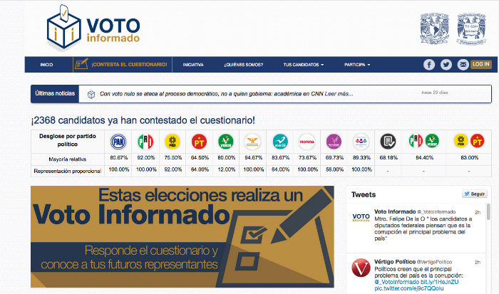 La plataforma lanzada por la UNAM. Imagen: captura de pantalla