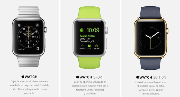 Tres distintos estilos. Foto: Apple.