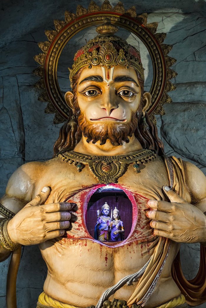 Hanuman, el Dios-mono. Los monos son aliados de dioses y hombres.