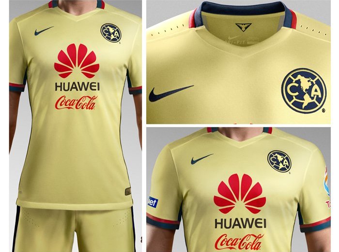 Nuevo jersey águila con el logotipo de Huawei. Foto: Club América Oficial