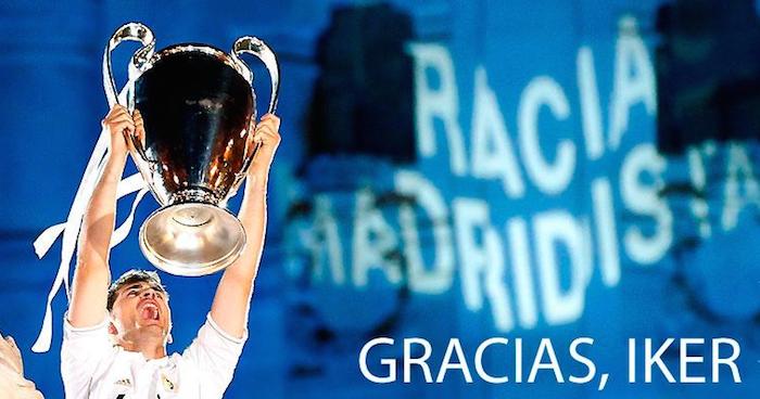 Con un gran 'Gracias Iker', el Real Madrid quiso resaltar la figura del que ha sido capitán del equipo blanco en los últimos años. Foto: Real Madrid CF Oficial