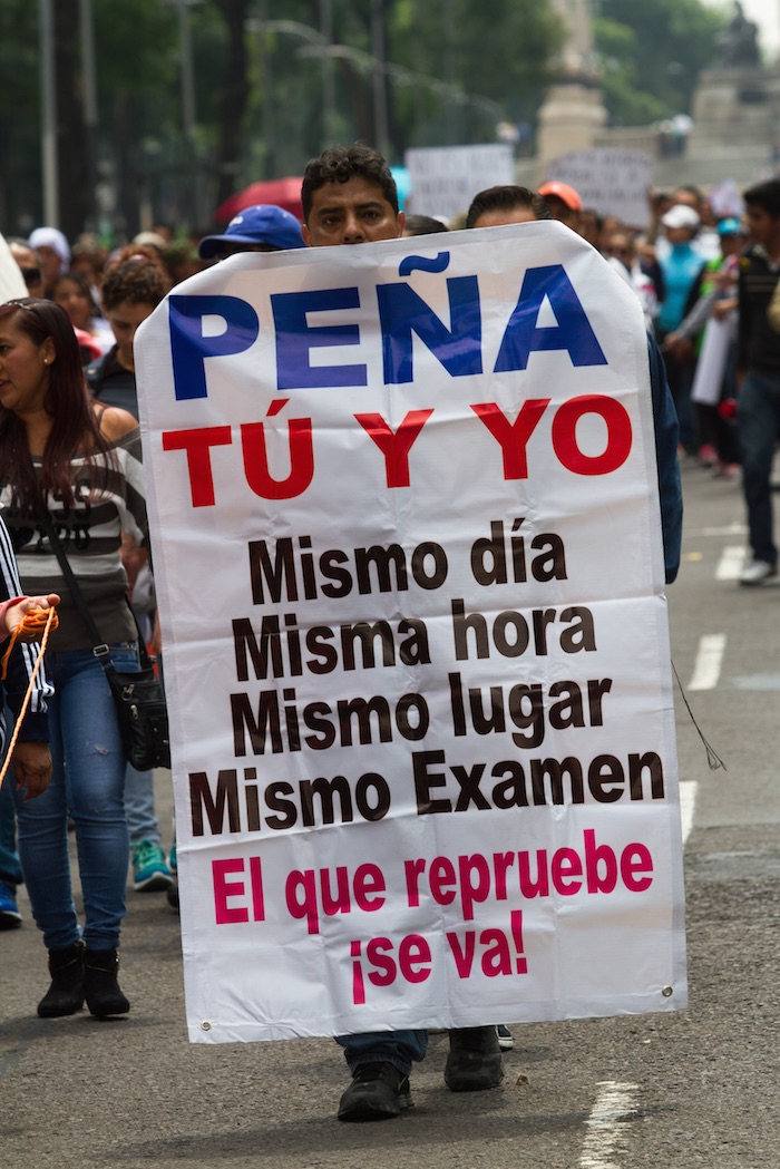 En el Distrito Federal la manifestación está integrada por magisterio del Estado de México. Foto: Cuartoscuro