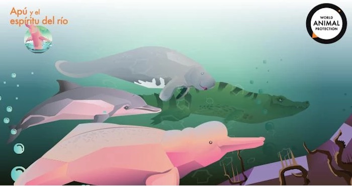 Videojuego que promueve la conservación del delfín rosado. Foto: Google Play