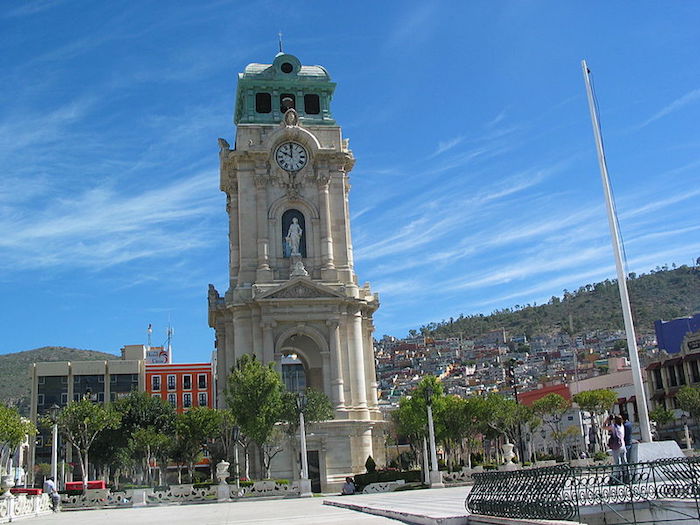 Vista del Reloj Monumental en la Plaza Independencia en Pachuca. Foto: Zona Turística Hidalgo