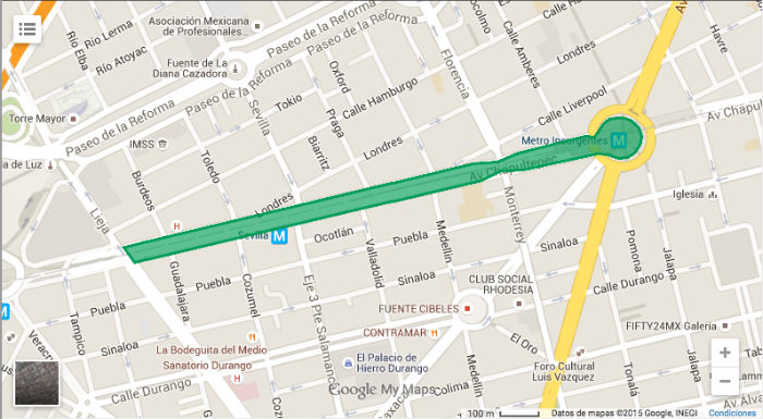 Zona donde se pretende construir el Corredor Cultural Chapultepec. Foto: ccchapultepec.mx