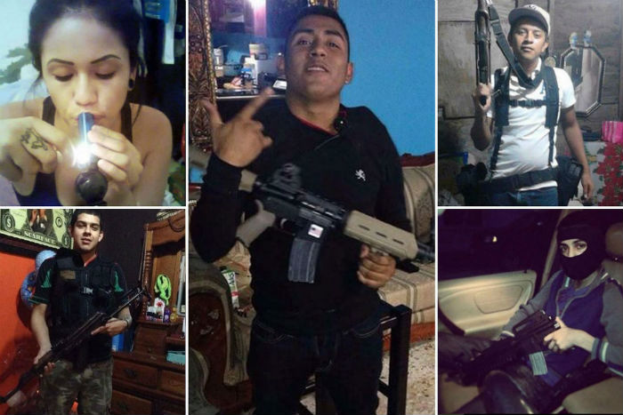 Las fotos difundidas por el rotativo muestran a los jóvenes empuñando armas de fuego de alto calibre, pistolas y cuchillos. Imagen: The Mirror