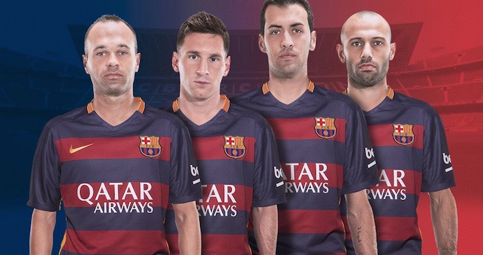 Andrés Iniesta, Lionel Messi, Sergio Busquets y Javier Mascherano. Foto: Twitter @@FCBarcelona