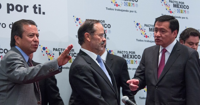 César Camacho, Gustavo Madero y Miguel Ángel Osorio Chong. Foto: Cuartoscuro.