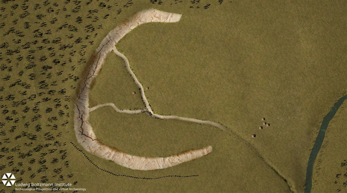 La estructura neolítica, dispuesta en forma de C, bordeaba un valle y tiene una antigüedad de 4 mil 500 años. Se cree que pudo ser utilizada para ritos religiosos o de solsticio. Foto: