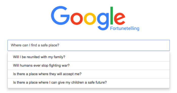 La campaña usa una interfaz igual que la del buscador. Imagen: betagoogle.com