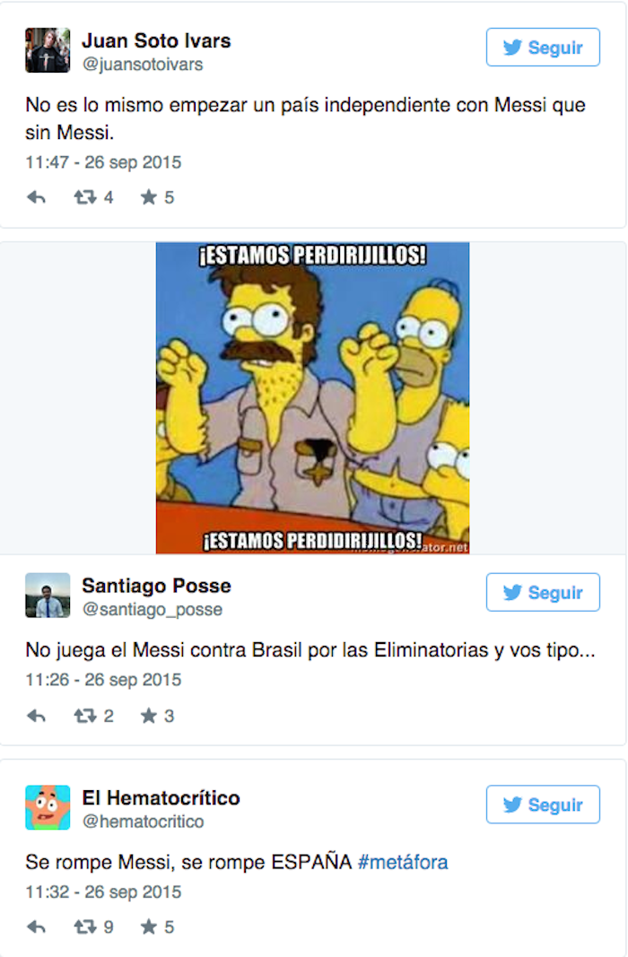 Las redes sociales se llenan de memes ante lesión de Lionel Messi. Foto: Captura de pantalla.