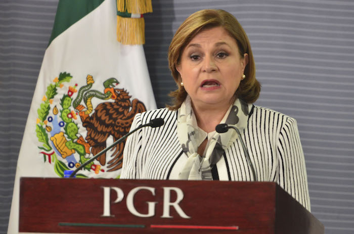 La Procuradora General Arely Gómez durante la conferencia de esta noche. Foto: Cuartoscuro