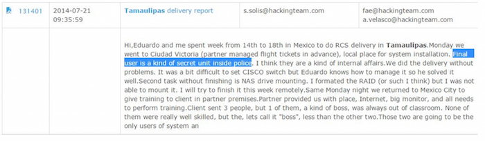 Uno de los correos difundidos. Foto: Breitbart.