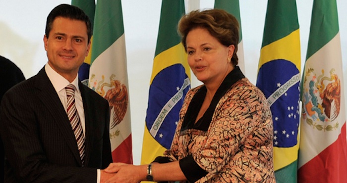 Enrique Peña Nieto, Presidente de México, con la Presidenta Dilma Rousseff. Foto: Cuartoscuro.