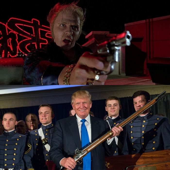 Comparativo de la violencia del villano de Back to the Future y las acciones de Donald Trump. Foto: Especial