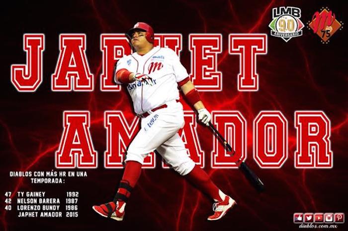 Japhet Amador El pelotero mexicano Japhet Amador fue designado hoy el Jugador Más Valioso de la temporada 2015. Foto: Twitter vía @nacioncharros