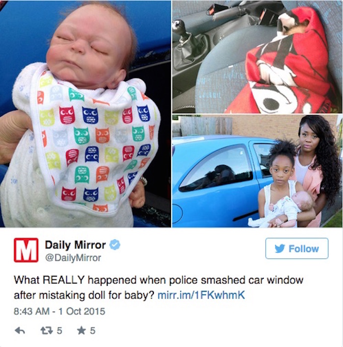 Bebé auto Foto: Twitter vía @mashable