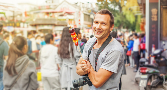 Explorador de comida Aventurero prueba comida