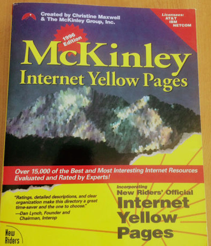 La edición de 1996 de las Páginas Amarillas de internet. Foto: Christine Maxwell