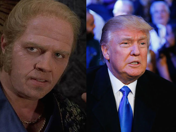 El villano de Back to de Future (i) y el precandidato republicano de EU, Donald Trump (d). Foto: La Opinión