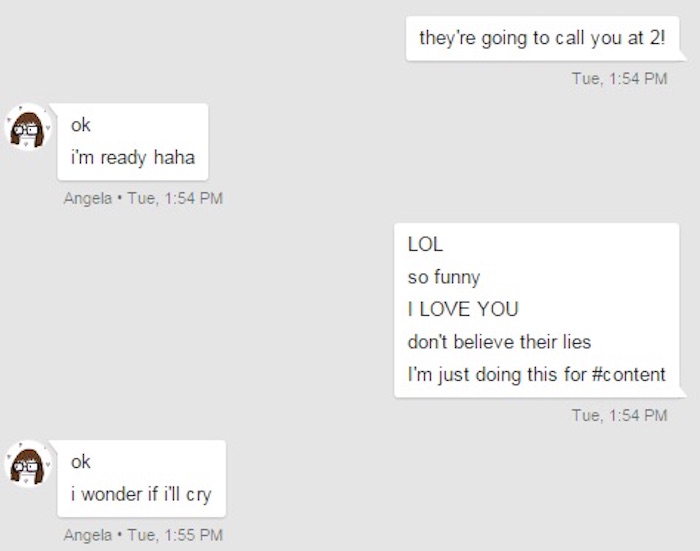 El novio de Ángela termina con ella. Foto: Vice