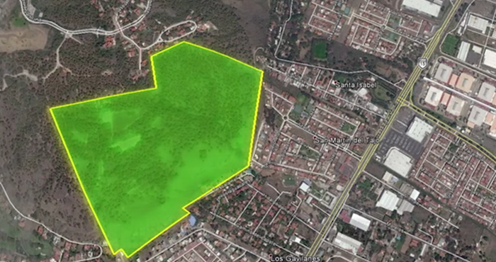 El proyecto inmobiliario pretende urbanizar poco más de 60 hectáreas de bosque. Foto: Captura de pantalla