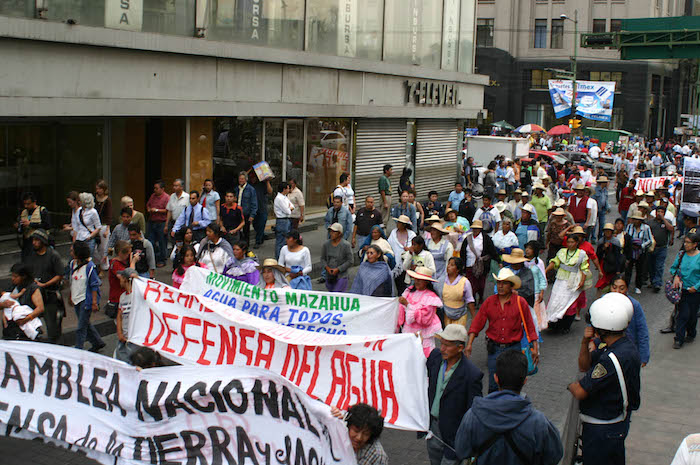 Una de las marchas por el agua de los mazahuas en la Ciudad de México. Foto: Cuartoscuro