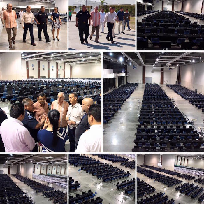 "Listo el equipo de computo para la evaluación del Desempeño Docente que se realizará en el Fórum Mundo Imperial el 3 de diciembre", escribió en su perfil de Facebook el Secretario de la SEG. Foto: Facebook