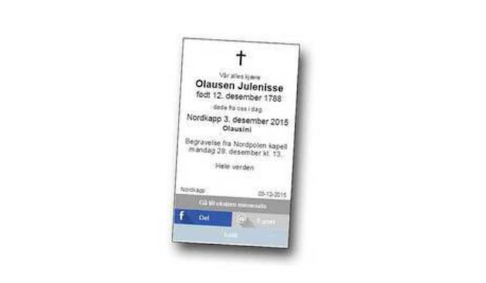 Periódico publica obituario de Santa Claus. Foto: Especial