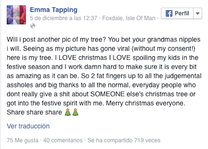 Mensaje de la madre. Foto: Twitter.