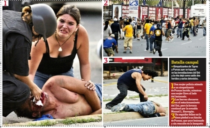 El primer gran enfrentamiento entre ambas barras fue más que intenso. Foto: Vice Media