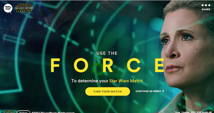 Star Wars en Spotify. Foto: Spotify