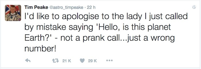 Foto: Twitter vía @astro_timpeake