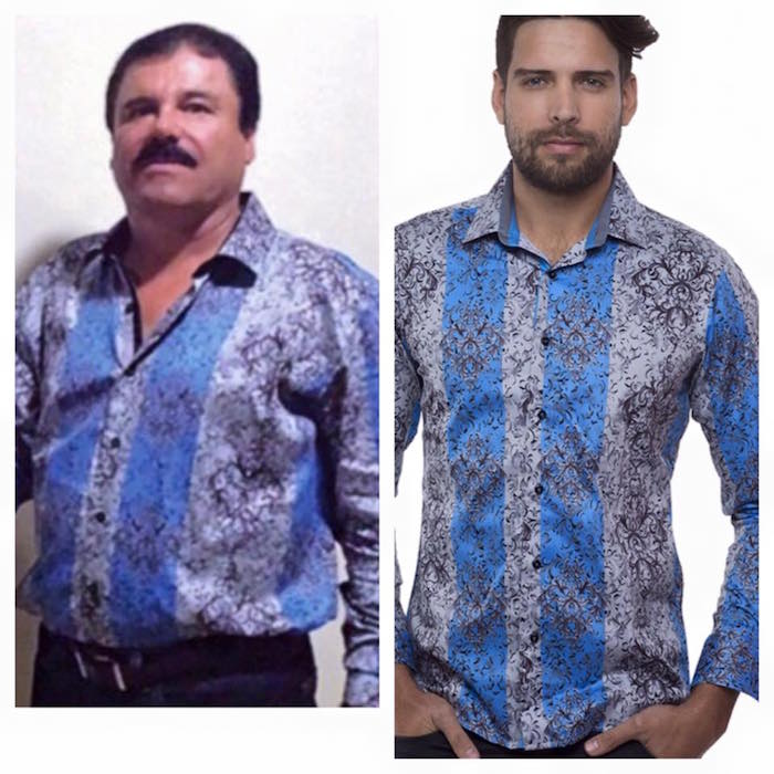 La camisa que vistió "El Chapo" en la foto publicada por Rolling Stone. Foto: Barabas Men