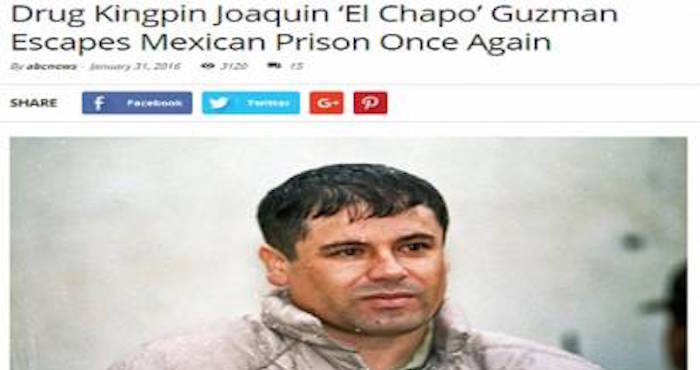 "El Chapo" se convirtió en tendencia en las redes sociales en Estados Unidos después de que la nota de broma salió a la luz. Foto: Especial