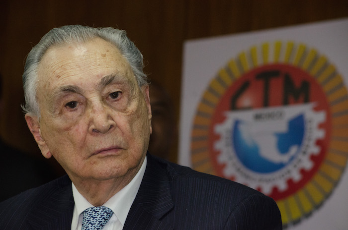 Joaquín Gamboa Pascoe, líderl del CTM, falleció hoy a los 93 años. Foto: Cuartoscuro