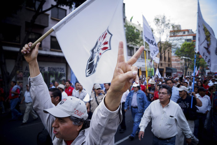 Manifestación del SME en la Ciudad de México. Foto: Cuartocuro