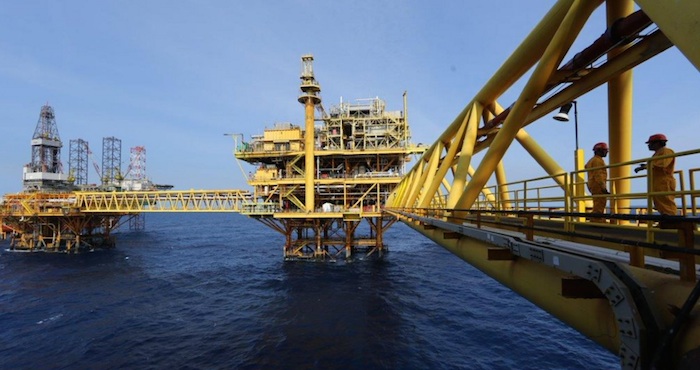 Una plataforma petrolera en Campeche. Foto: Pemex.