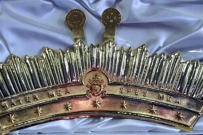 La corona que el Papa obsequió a la Virgen. Foto: Prensa Vaticano