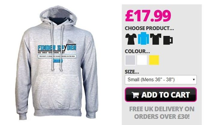 Finder-Spyder también protagoniza tazas y sudaderas. Imagen: Especial/ElDiario.es