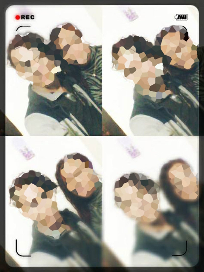 José y su mamá. José vestido como Meybelin. Foto: Cortesía de José para VICE