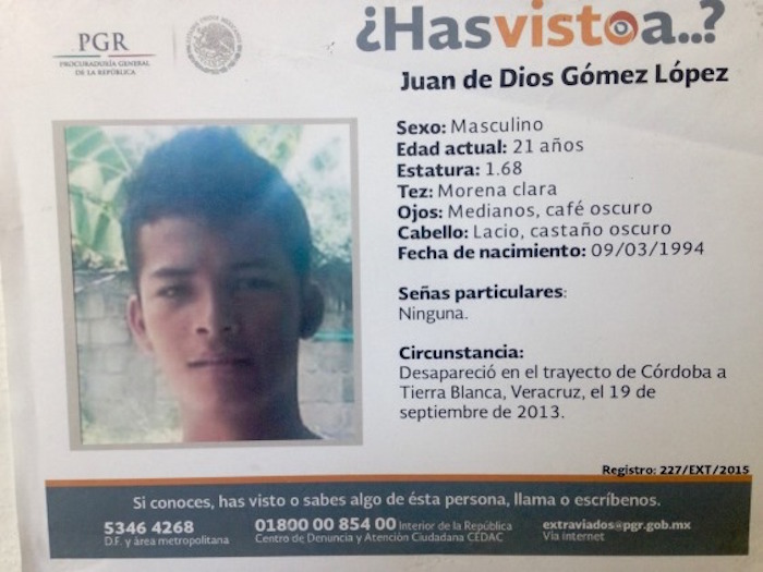 Juan de Dios Gómez López, secuestrado también en septiembre de 2013. Foto: BlogExpediente 