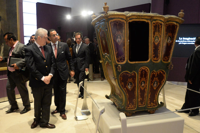 Rafael Tovar y de Teresa, titular de la Secretaría de Cultura y el Senador por Puebla, Javier Lozano, durante la inauguración del Museo Internacional del Barroco. Foto: Cuartoscuro