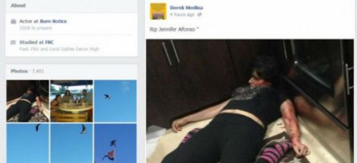 Fotografía colgada en Facebook de su asesinato. Foto: Especial