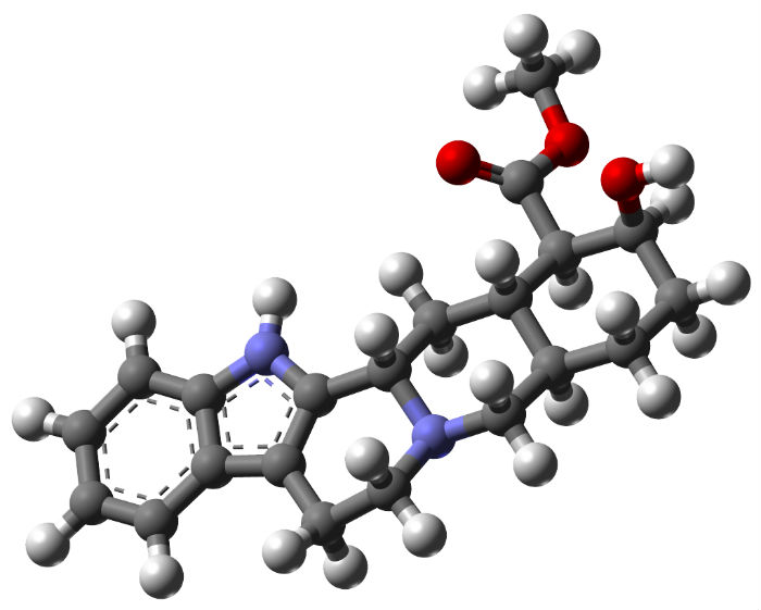 La estructura molecular del yohimbe. Imagen: Wikimedia.org