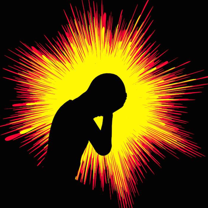 Concepto de crisis epiléptica provocada por una actividad eléctrica anormal en el cerebro. Foto: shutterstock