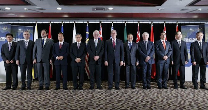 El Secretario de Economía, Ildefonso Guajardo Villarreal, junto con los ministros de comercio que negocian el Acuerdo de Asociación Transpacífico (TPP). Foto: Cuartoscuro.