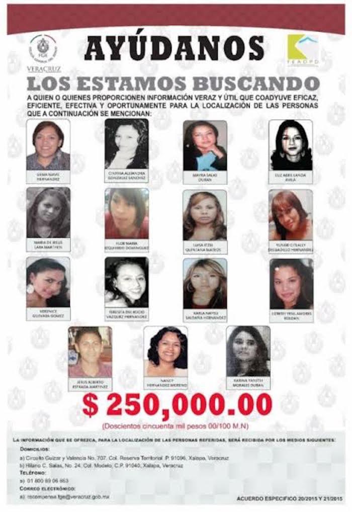 Los rostros de los hijos de Carlos, algunos entre varios de los desaparecidos en Veracruz. Foto: Blog Expediente 